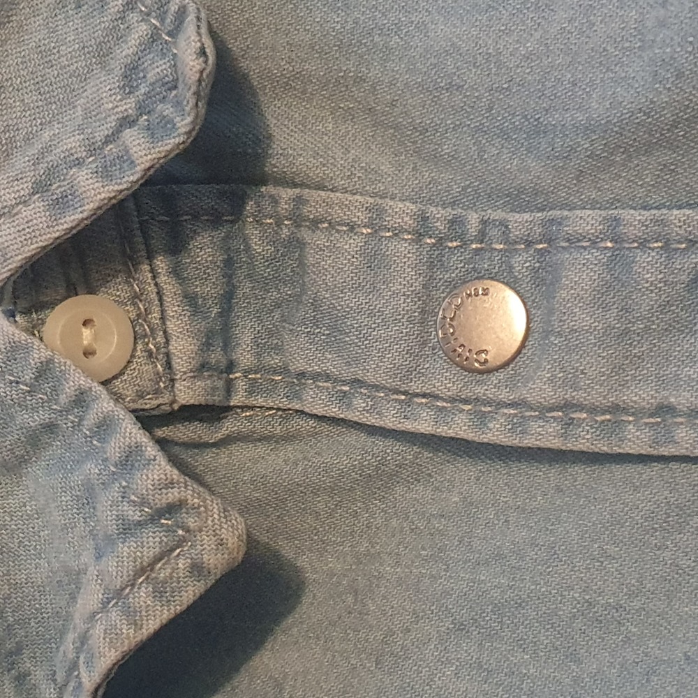 Size S 34½-36¼" Collar 41.5cm Denim Slim Fit Shirt - Picture 5 of 11